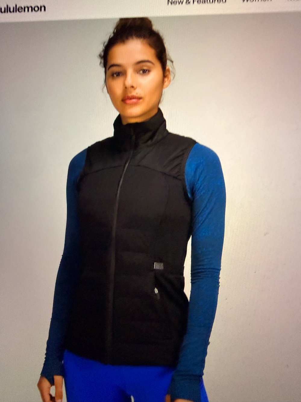 lululemon athletica Black Quilted Down-Front Vest